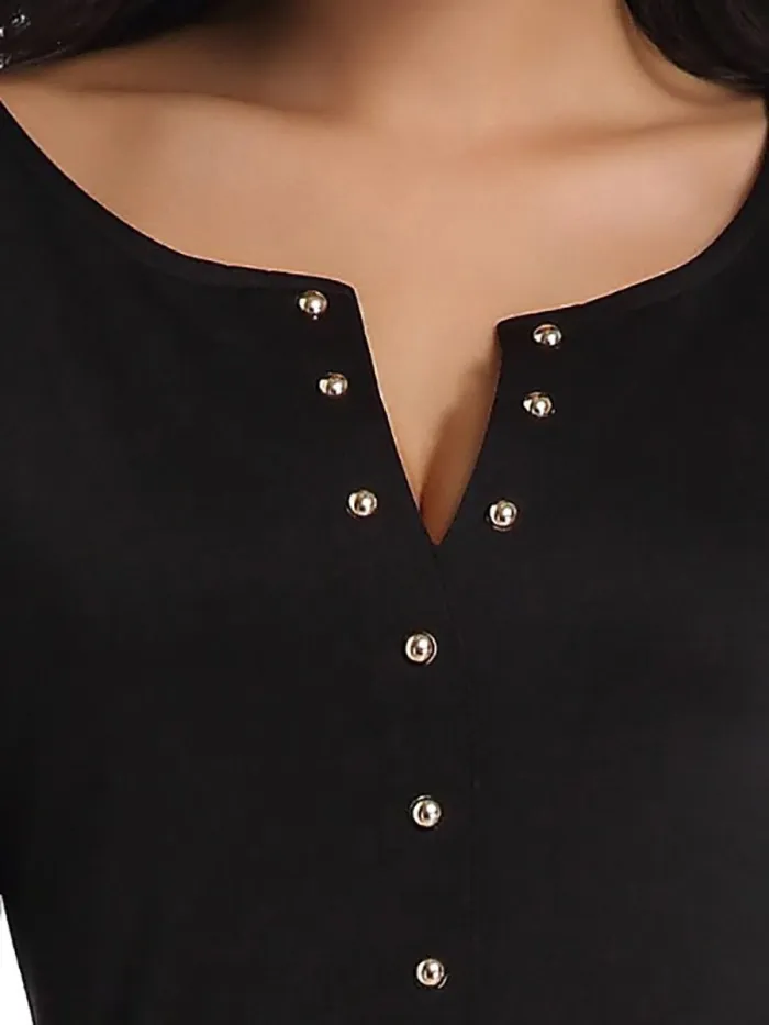 Collarless  Single Breasted Slit  Plain Bodycon Dresses