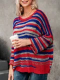 Basic Striped Scoop Neckline Sweater