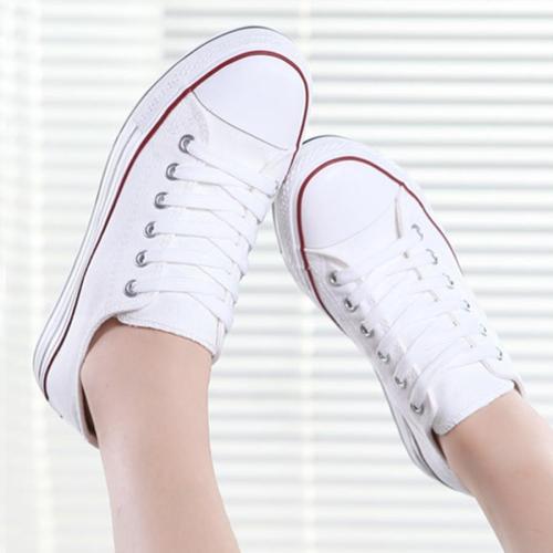Plain  Flat  Criss Cross  Round Toe  Casual Sport Sneakers
