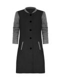 Round Neck  Single Breasted  Color Block Coats
