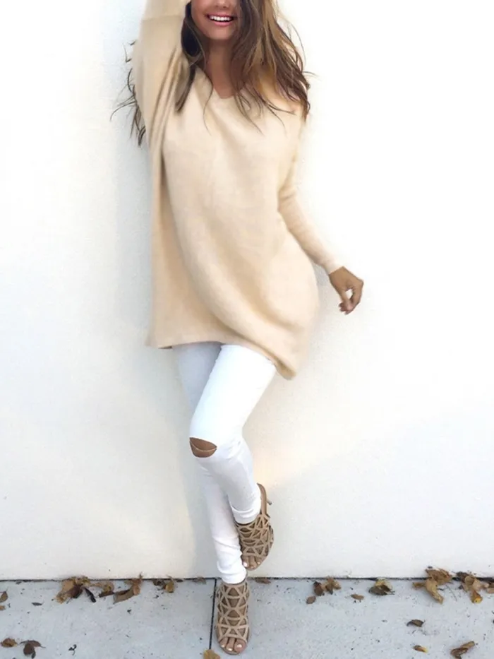 Fashion V-Neck Long Sleeve Women's Sweater