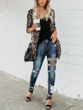 Long And Medium Leopard Loose Cardigan