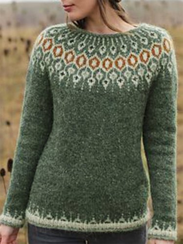 Color-Block Vintage Sweater