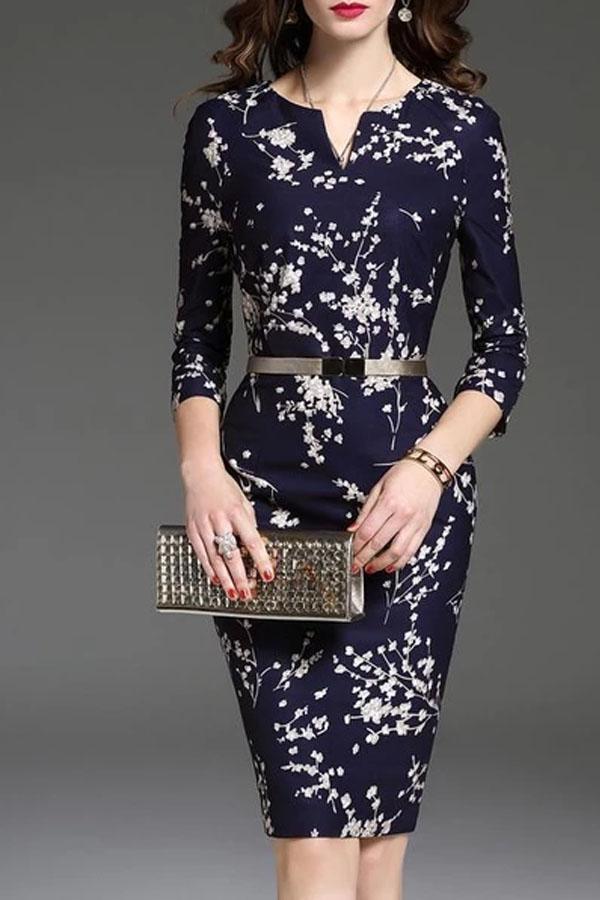 Sweet Heart Floral Bodycon Dress