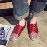 Women's Fashion Harajuku Style Solid Color Rhinestone Sneakers