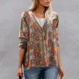 Vintage V Neck Single Breasted Sweater