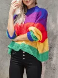 Multicolor Sweet Knitted Ombre/tie-Dye Sweater
