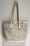 Women's Causal Snap PVC Woven Straw Tote Bag