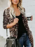 Long And Medium Leopard Loose Cardigan