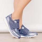 Women's Simple Solid Color Rhinestone Velcro Casual Shoes