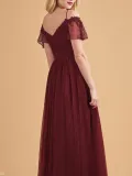 Elegant Noble Slim Plain Bouffant Braces Evening Dress