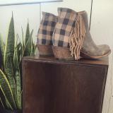Taupe Chunky Heel Faux Leather All Season Tassel Boots