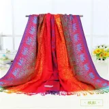 Rainbow Cotton Jacquard Scarves Shawls Silk Scarfs