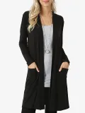 Solid Long Sleeve Basic Cardigan
