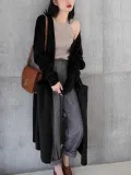 Pure Color Long And Loose Sweaters Coats