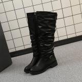 Womens Zipper Daily Chunky Heel Riding Knee High Boots