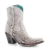 Snakeskin Med (3-8Cm) Closed Toe Chunky Heel Women Boots