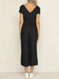 Casual Button Short Sleeve Jumpsuit
