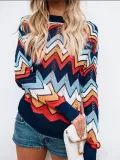 Casual Striped Crew Neck Sweater