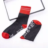 Black Cotton Letter Casual Socks
