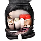 2 in 1 Women Leather Backpack+Crossbody Sling Shoulder Bag