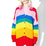 Fashion New Rainbow Knit Top