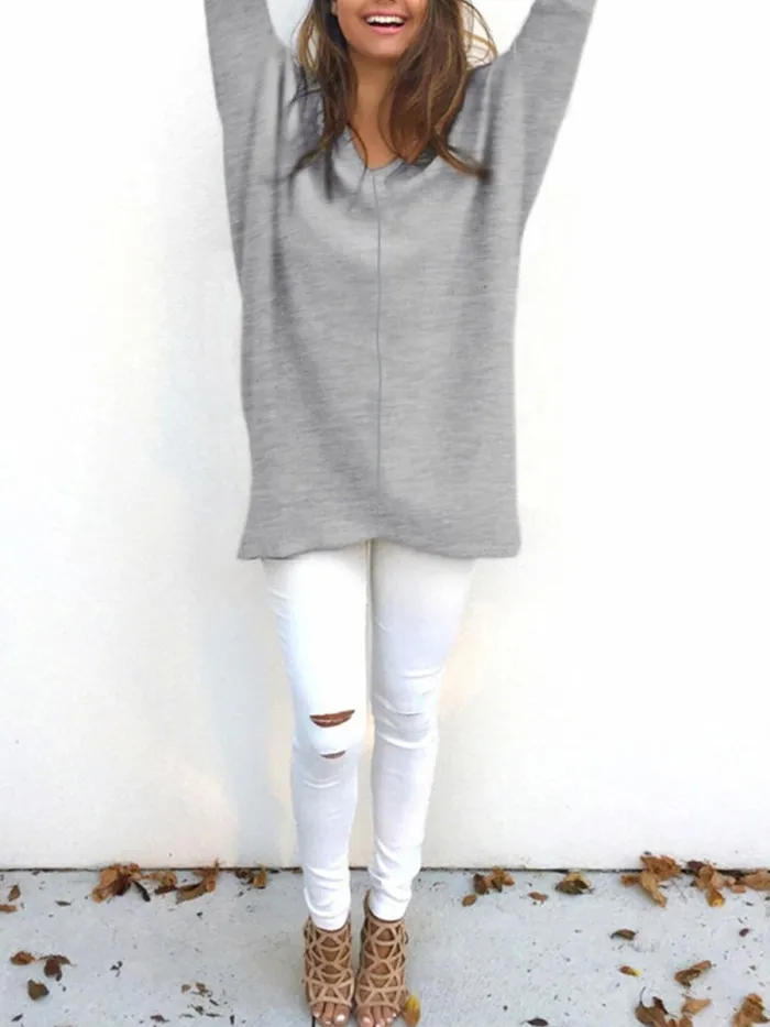 Fashion V-Neck Long Sleeve Women's Sweater