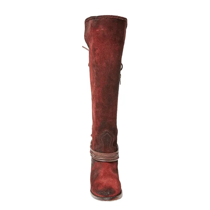 Women Vintage Lace Up Boots European Style Bandage Above Knee Boots