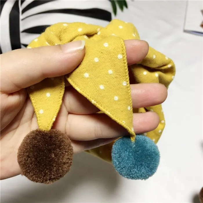 Baby Girls Dot Plaid Triangle Scarves Autumn Winter Boys Girls Shawl