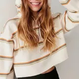 Fashion Stripe Loose Hoodie Sweatshirts