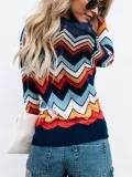 Casual Striped Crew Neck Sweater