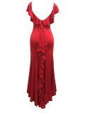 Fashion Off-Shoulder Pure Colour Off-Shoulder Fishtail Dress