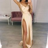 Sexy V Neck Condole Belt Dress