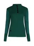Buttoned Long Sleeve Appliqued Bodycon Sweaters