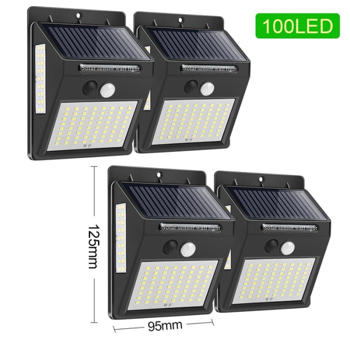 Goodland 144 100 LED Solar Light Outdoor Solar Lamp PIR Motion Sensor Solar Powered Sunlight Street Light for Garden Decoration