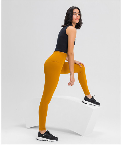 2020  new product high-waist-lift buttock yoga pants built-in pocket naked feeling exercise fitness small foot yoga pant