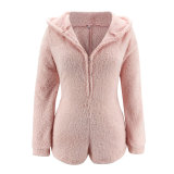 Winter Pink Fleece Zipper Onesie Rompers Pajama