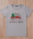 Christmas Print Round Neck Shirt with Short Sleeves