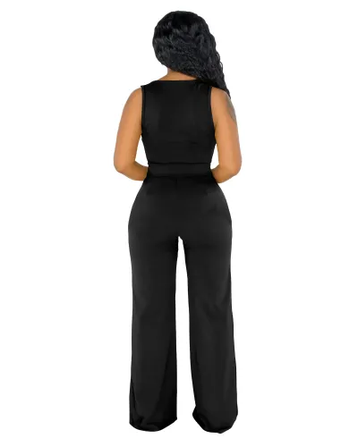 Summer Party Solid Color Halter Crop Top and High Waist Pants Set