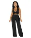 Summer Party Solid Color Halter Crop Top and High Waist Pants Set