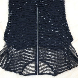 Plus Size Party Short Sleeve Sequins Mini Dress