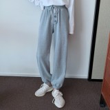 实拍宽松学院风拼色加厚羊羔毛拉链保暖外套+加绒卫裤两件套28309
