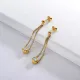 18K Gold Plating Dangle Diamond Earring French Style