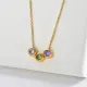 Fashion Gold Stainless Steel Three Pieces Zirconia Necklace For Women