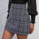 Winter Plaid Print High Waist Mini Skirt