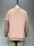 Autumn Pink Beaded Round Neck Shirt