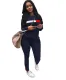 Autumn Casual Stripes O-Neck Shirt and Pants Set