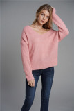 Autumn Sexy Cross Back Pullover Sweater with Bat Sleeves