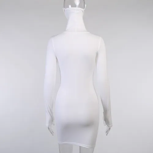 Autumn Party Sexy Solid Plain Mini Dress