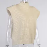 Autumn Turtleneck Cap Sleeve Loose Sweater